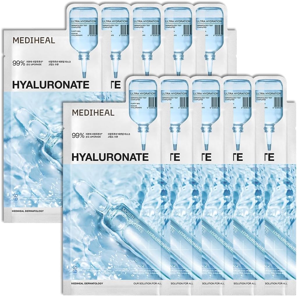 Mediheal Essential Mask Hyaluronate Pure Hyaluronic Acid Mask 15Pcs